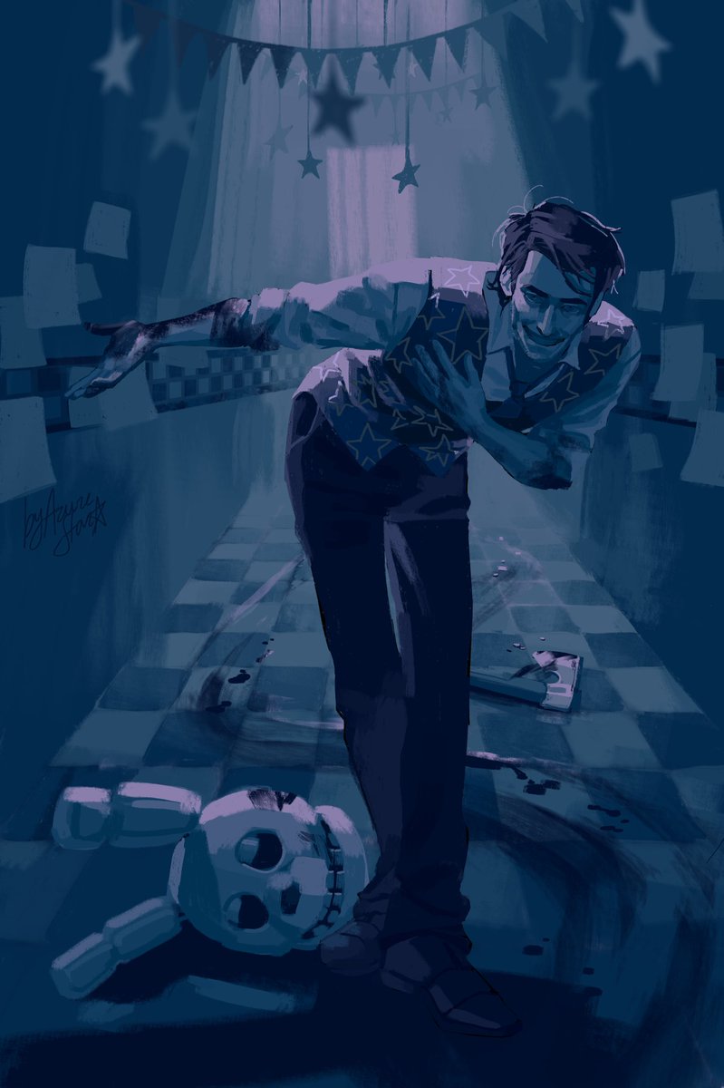 Don't be scared he said welcome 

HOW THE HELL I DID IT ON MY PHONE WHAT AM I
#fnaf #williamafton #davemiller