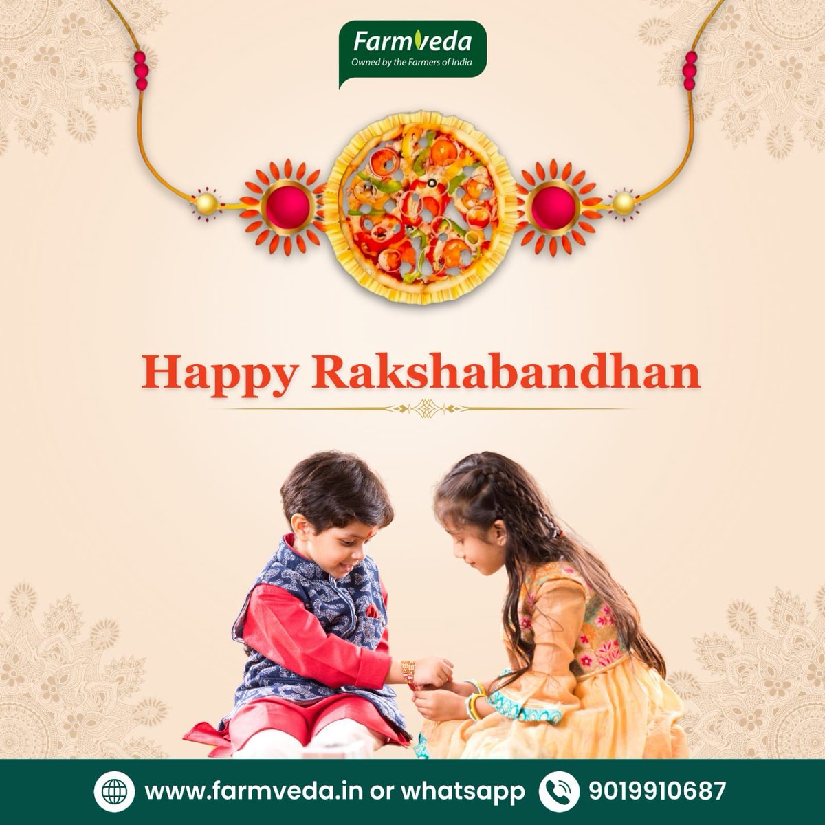 Celebrating the bond that nourishes and protects, just like our farmers do for the nation. Happy Rakshabandhan from FarmVeda! 🌾❤️ #FarmVeda #Rakshabandhan #FarmersOfIndia