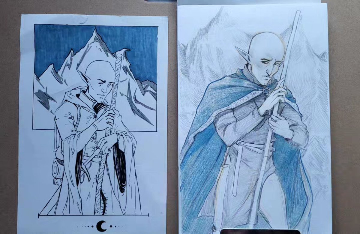 bluee_rainee's tweet photo. 2017 vs. 2024 
Solas from Dragon Age, my beloved https://t.co/zc7yidIcJz