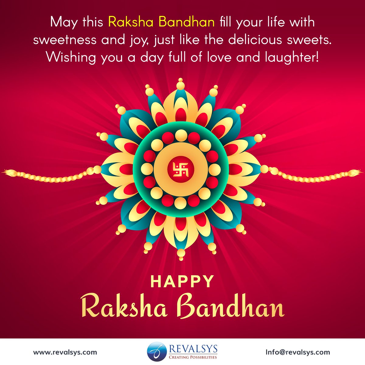 Revalsys's tweet photo. Celebrating the bond that ties us together in love, protection, and lifelong memories. This Raksha Bandhan, let's cherish the threads of love that make our sibling relationships so special. Revalsys wishing everyone a joyful and blessed Rakhi! 🌸 

#Revalsys #RakshaBandhan https://t.co/ZTQYJtyaTx