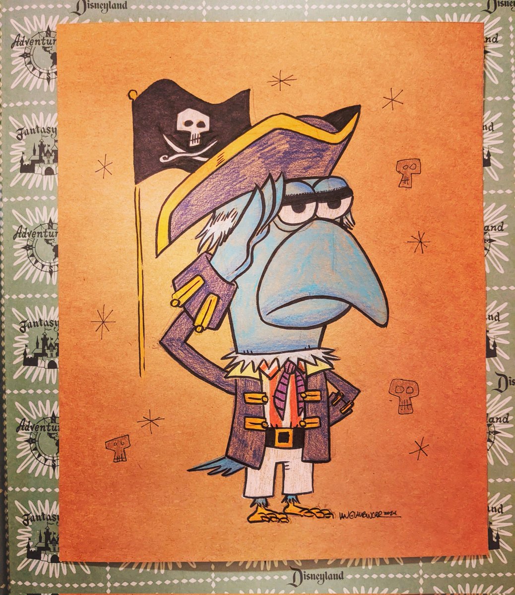hasUnow's tweet photo. A tribute to all Muppet movies but mostly Treasure Island.

A Samuel Arrow sketch commission!

#sameagle #samuelarrow #themuppets #muppettreasureisland #jimhenson https://t.co/b0pTWjcBBY