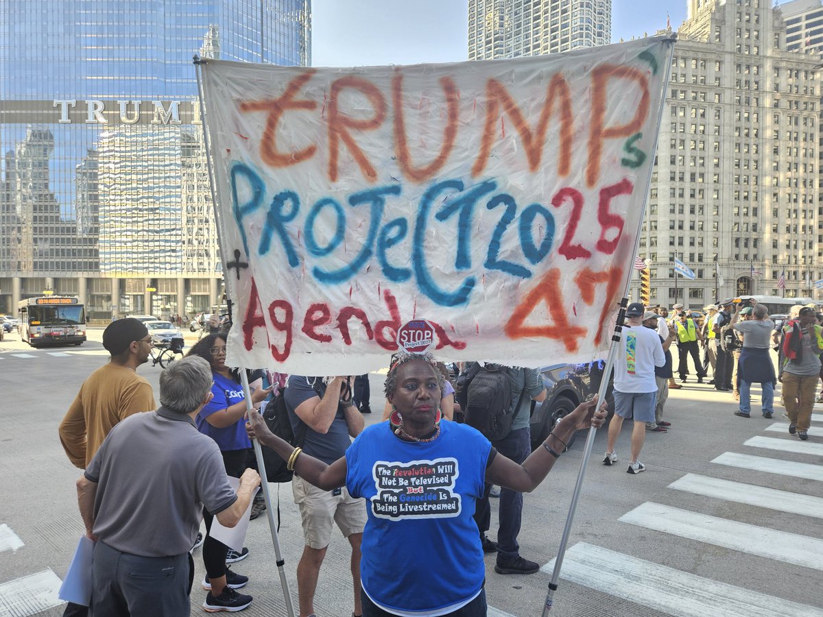 Protesters have gathered near the DNC -- and near Trump Tower Chicago. They say they want restored abortion rights, protections for LGBTQ+ Americans and an end to arms shipments to Israel. Chicago PD is out in force.