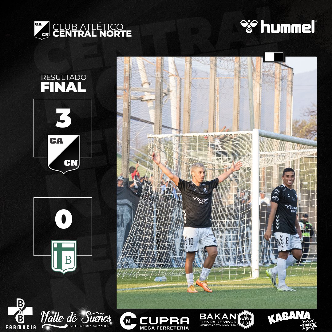 #FederalA | NONAGONAL
🏆 Fecha 5

#CentralNorte 3 - 0 #SpBelgranoSF

⏰Final  el Cuervo ganó 3 a 0 frente a Sportivo Belgrano. Los goles fueron marcados por Emiliano Blanco, Germán Lesman y Emiliano López. Los dirigidos por Riggio la próxima fecha visitarán a Las Parejas.