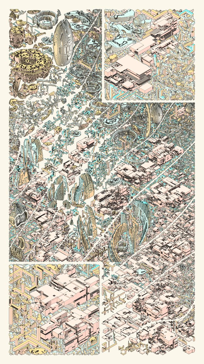 wblut's tweet image. Not a postcard this time but a poster, sharing is welcomed ❤️

Iso Composite 240810 - Unknown Shores OE
8100 x 14400 PNG | custom code and Processing
Open edition (30 days) | 240810

4 $TEZ

Part of the isoverse

#GenerativeGeometry #Isoverse

objkt.com/tokens/KT1L9NG…