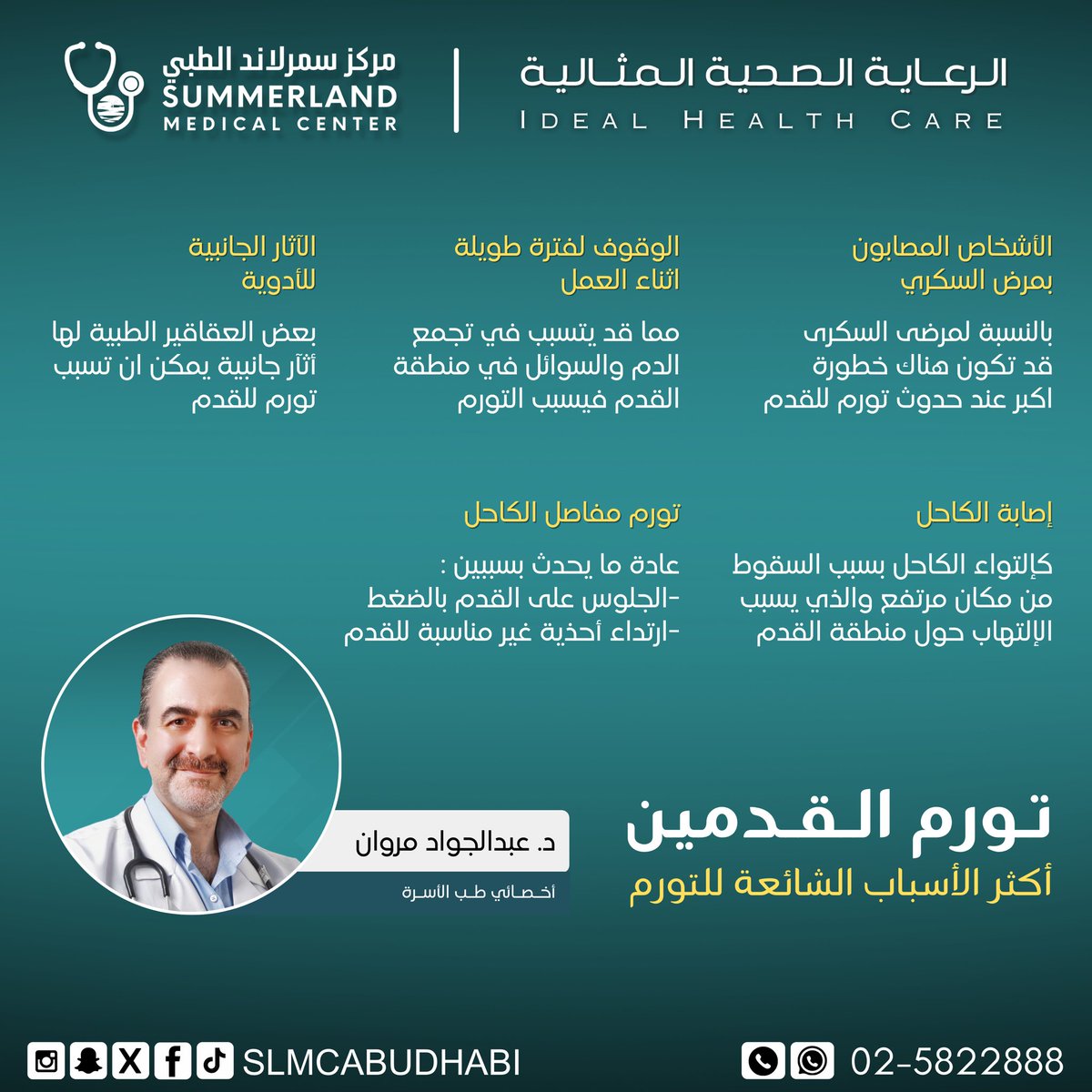 ما هي أسباب تورم القدم؟ 
في بعض الاحيان، قد لا يتطلب لبعض الأعراض التي تحدث للجسم أي علاج خاص لها، إذ قد يمكن أن تختفي من تلقاء نفسها. وقد تكون هناك أعراض يمكن أن تدل على مشكلة أخرى ينبغى التنبه لها، ومن هذه الأعراض هو تورم القدم. فما هي أسبابه؟