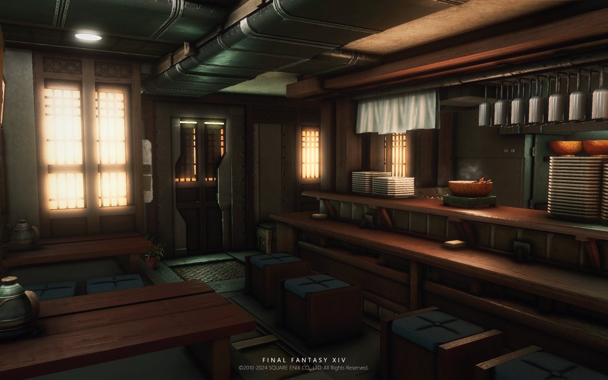badgalsarini's tweet photo. an izakaya of another world 𓎩

[L] OMEGA (Chaos DC), Goblet: Ward 1 Plot 60
#hgxiv #FF14ハウジング  #FF14Housing  #ffxivhousing #HousingEden

The idea of making this interior came after finding an old video of HGXIV (long before I joined the team!!) walking through the (1/4) https://t.co/aMLSV1Eo3Q