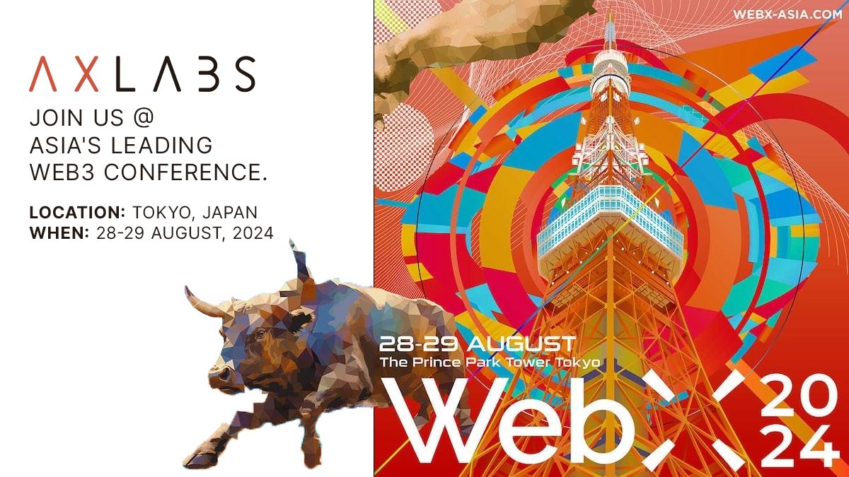 ax_labs's tweet photo. Looking forward to being at @WebX_Asia in Tokyo, Japan, next week!

Let's chat about sidechains, interoperability, dev tools, DeFi, DAOs, Real World Assets, and more with @gsmachado, part of the @ax_labs team.

See you there! 🇯🇵

#WebX2024 #Web3 https://t.co/XjRJotGIAN
