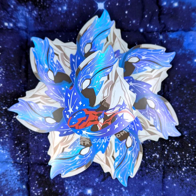limited restocks of these holo blazar charm and stickers will be up this saturday too!  