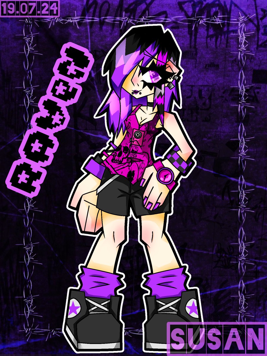Spooky13Susan's tweet photo. 🎞💜Raven Blake 🖤📷

Hi

 I brought the final version of Raven as a character, in two versions.

 And she turned out so beautiful, impressive, I am delighted with her emo look.

 I hope you like it too.

#digitalart #art #emo #oc https://t.co/lAuyktFgUU