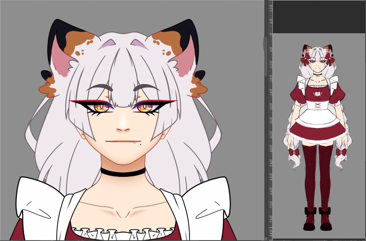 CosmicRaelum's tweet photo. We've been hard at work behind the scenes!! Especially with this vtuber model for @FortunaVT22 💜 https://t.co/8z68ZFbc7i