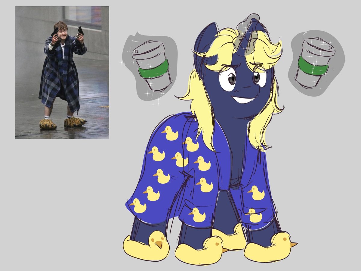 OfficialEoJ's tweet photo. It's Sunday so that means it's time for another #SundaySpotlight‼️

This sleep deprived Philo needing his coffee, reminiscent of a very crazy Daniel Radcliffe, was created by @mariam00nlight!

Sometimes you just need your caffeine. 😵‍💫

#eoj #elementsofjustice #mlp #mlpfim https://t.co/vfNtd7B1RG