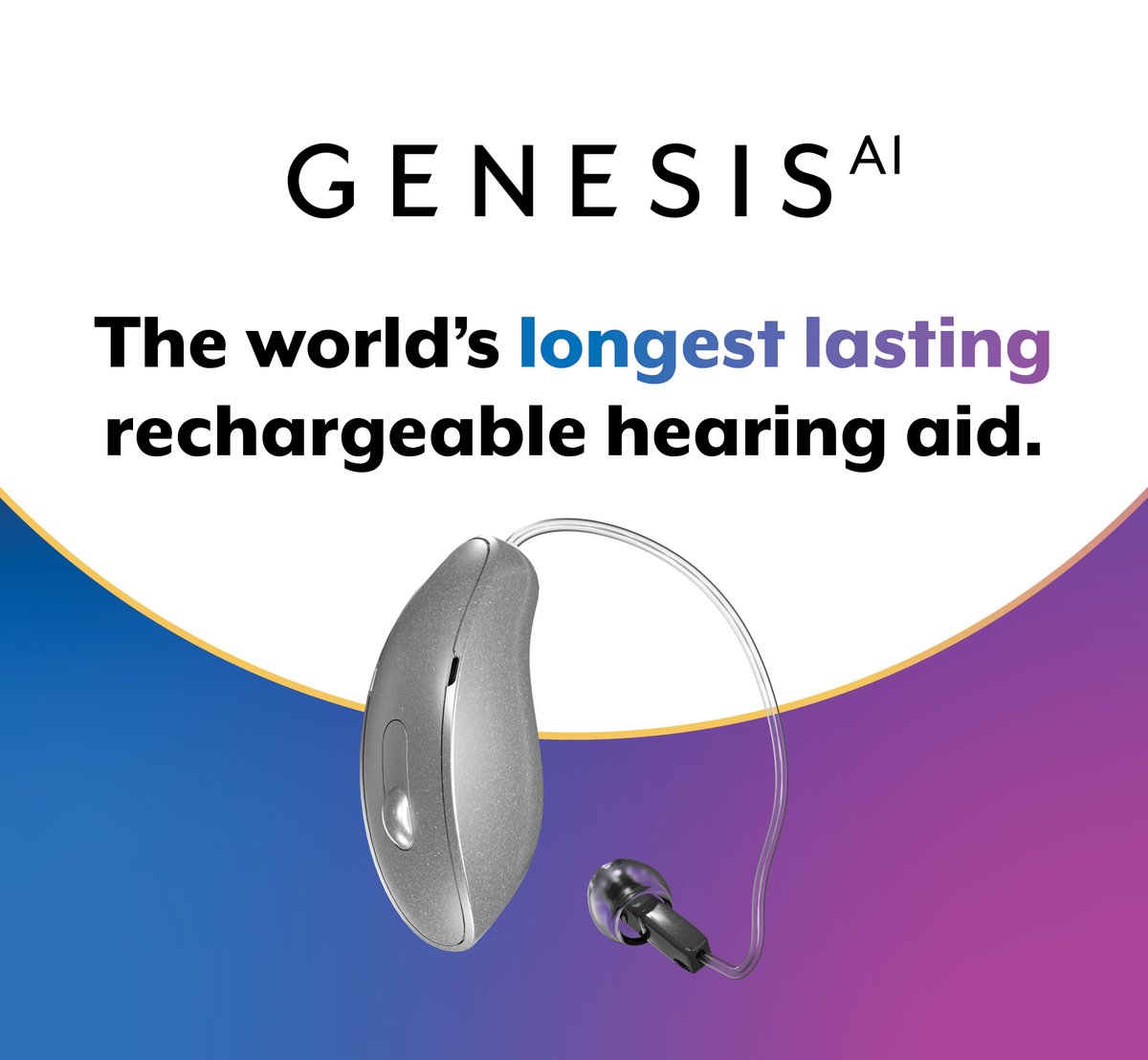 StarkeyAus's tweet image. No more mid-day recharges! Whether you're streaming, listening, or on the go, our Genesis AI RIC offers industry-leading battery life — up to 51 hours on a single charge. Hear more, worry less.

#genesisai #hearingaids #batterylife