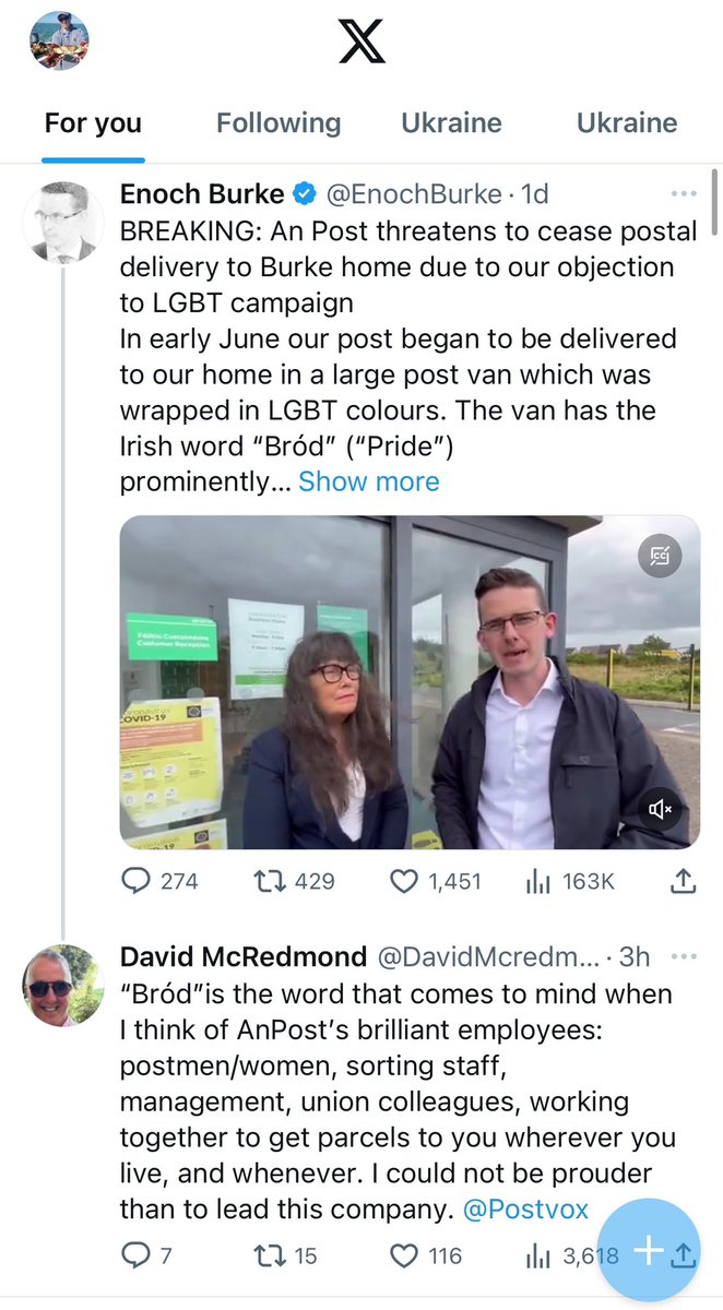 Well, of all the fights Enoch Burke could have ended up in, I would not have predicted him and the family versus the CEO of An Post <a href="/DavidMcredmond/">David McRedmond</a> 

Im sure the Burkes will end this quickly, reasonably and courteously…🍿🍿