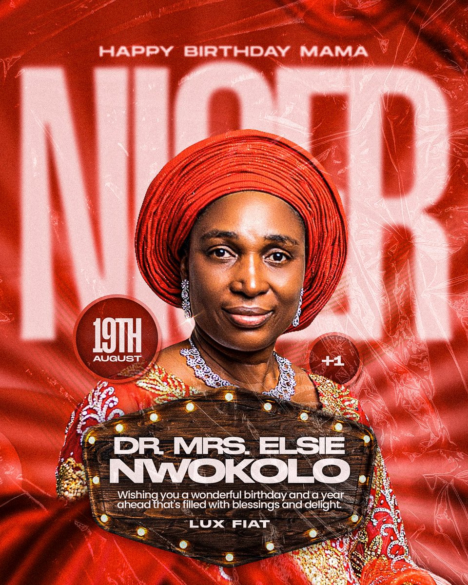 on_niger's tweet photo. Happy birthday, Mama Niger!

Your dedication, wisdom, doggedness and kindness have touched countless lives, and we're grateful for the impact you've made. As you mark another year of life, we pray for continued strength, good health, and divine guidance.

#LuxFiat https://t.co/ULL6II0Mtz