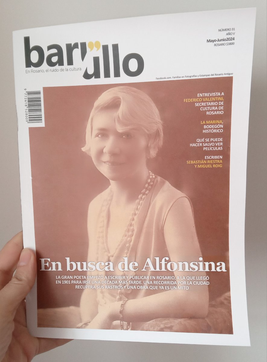 Revista I - Barullo. Me demoré tanto en publicar por acá que ya entregué la próxima nota🤣Sólo decir que ojalá puedan leer este informe sobre Alfonsina Storni, que reconstruye sus pasos y regresos a Rosario, la entereza de su historia y de su palabra poética.