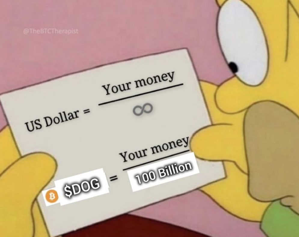 LeonidasNFT's tweet photo. $DOG is a more sound currency than USD

(not a joke) https://t.co/ysv77gppjs