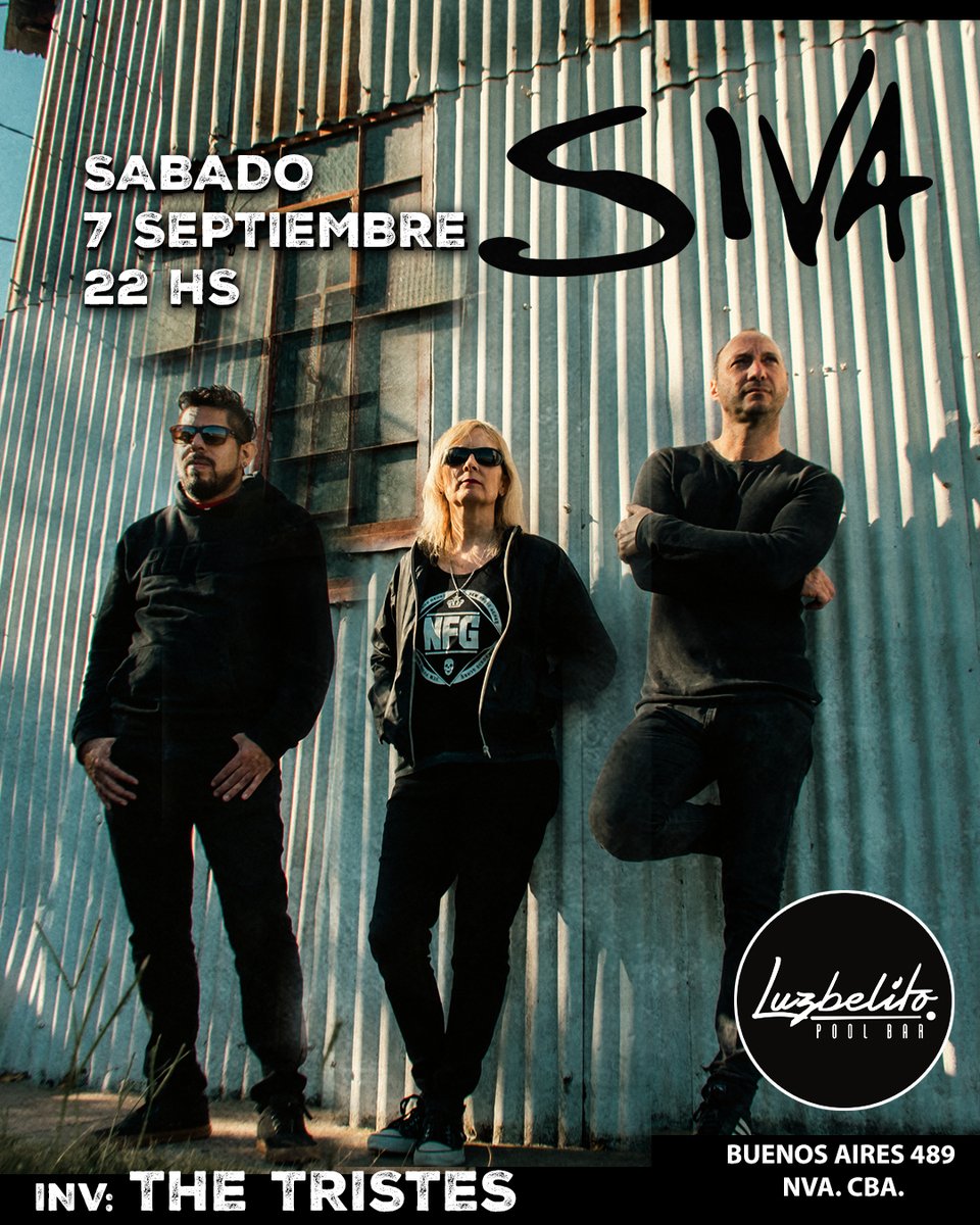 sivarawk's tweet photo. 💥Agenda! SIVA en vivo sábado 7 septiembre! En Luzbelito bar (Bs As 489, Nva Cba) Hacemos un warm-up mientras preparamos el nuevo EP, banda invitada The Tristes, un 🔥 la fecha 🎫 Entrada libre! #sivarawk #livegig #thetristes https://t.co/iCGSD9N01A