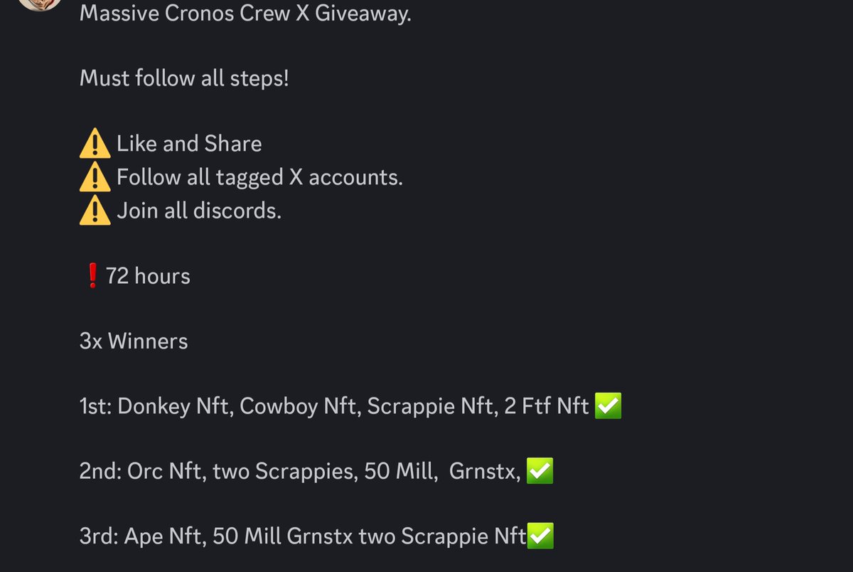 Blockchnbanditz's tweet photo. Massive Cronos Crew Giveaway!!!🤯🤯
@Blockchnbanditz
@Donkey__Finance
@FishTankFinance
@GreenStixV2
#crofam

https://t.co/6Il34f7kCq
https://t.co/VpAD1E8Vod
https://t.co/Mxiv77qF7x
https://t.co/PFJikzd2he https://t.co/mKmJ4zLanT