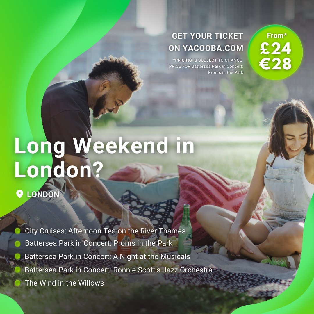 📢 With the bank holiday just around the corner many of you may be heading to London to make the most of the long weekend. We’ve got a few suggestions for you!
👉 blog.yacooba.com/bank-holiday-w… 👈

#bankholidayideas #travelinspiration #summer #outdoor #london #riverthames #afternoontea