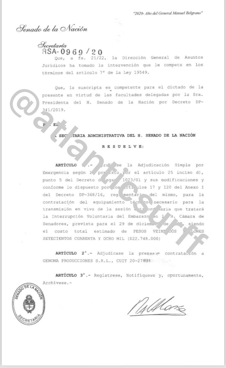 Saben cuánto se llevó Tamara y su productora GENOMA en 2020?  MÁS DE VEINTIDÓS MILLONES DE PESOS. No lo digo yo, LO APROBÓ EL SENADO. Ahora se dan cuenta por que se gateaba a Alberto? Señores, este es el documento que querían evitar que se filtre. Hagan su magia. 👇👊💣☠️⚰️💀