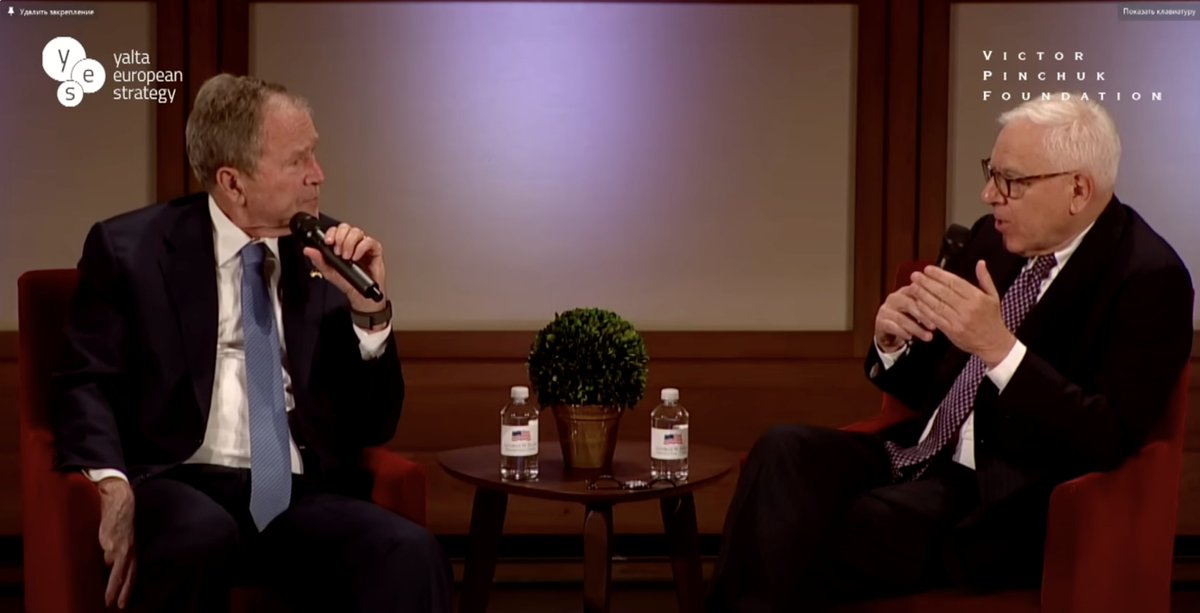 Came across this interview from Sep, 2023 with former president George Bush on Ukraine.

A few takeaways:

• In Bucharest (2008), Bush called together his allies and pushed for a Membership Application Process (MAP) for Ukraine &amp; Georgia to join NATO, to lock in democratic