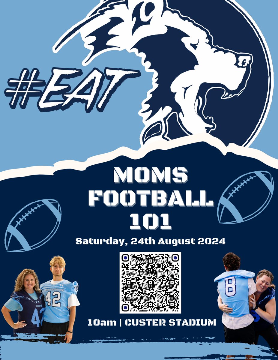 Moms Football 101 in BHS Commons this Saturday 8/24 from 10:00-Noon, ALL Football Moms in ALL Grades are encouraged to Attend!!
#EAT