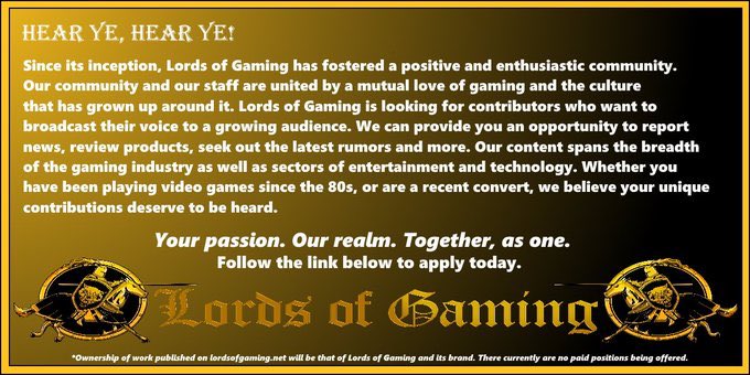 Are you interested in covering the gaming industry?  Covering conventions  as a media member and chatting with publishers and developers?  Working with an amazing team?  We are looking for new writers and editors for the site now! We also are also looking for some Nintendo