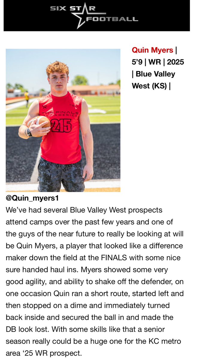 Thanks for the write up <a href="/sixstarfootball/">Six Star Football | PLUS+</a>. Looking forward to the season
<a href="/CoachMalone816/">Drew Malone</a> <a href="/coachkoerk/">Josh Koerkenmeier</a> <a href="/CoachFarnz/">Luke Farnsworth</a>