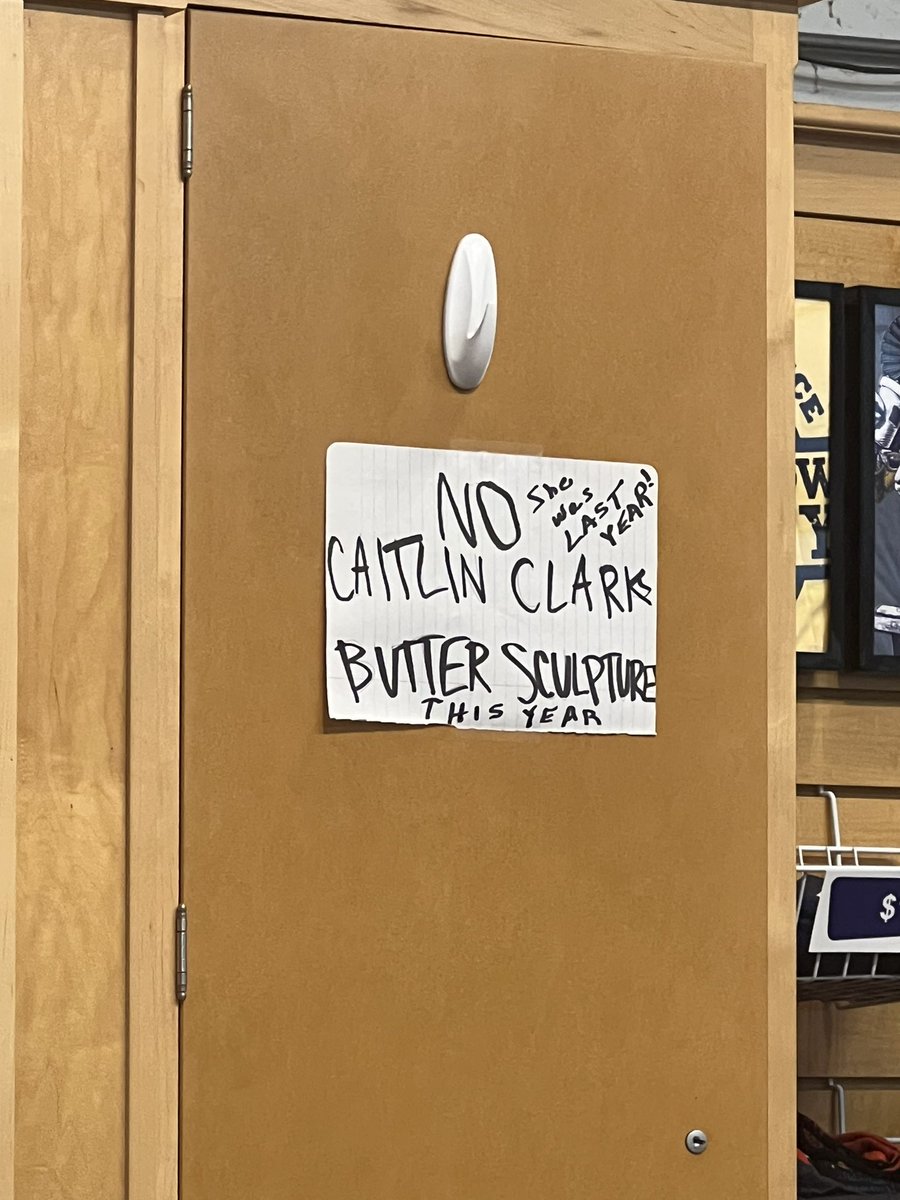 thebigvausman's tweet photo. At the @IowaStateFair. Apparently they ran out of GOAT butter this year. @CaitlinClark22 @IowaWBB @WNBA https://t.co/yMebHrkari