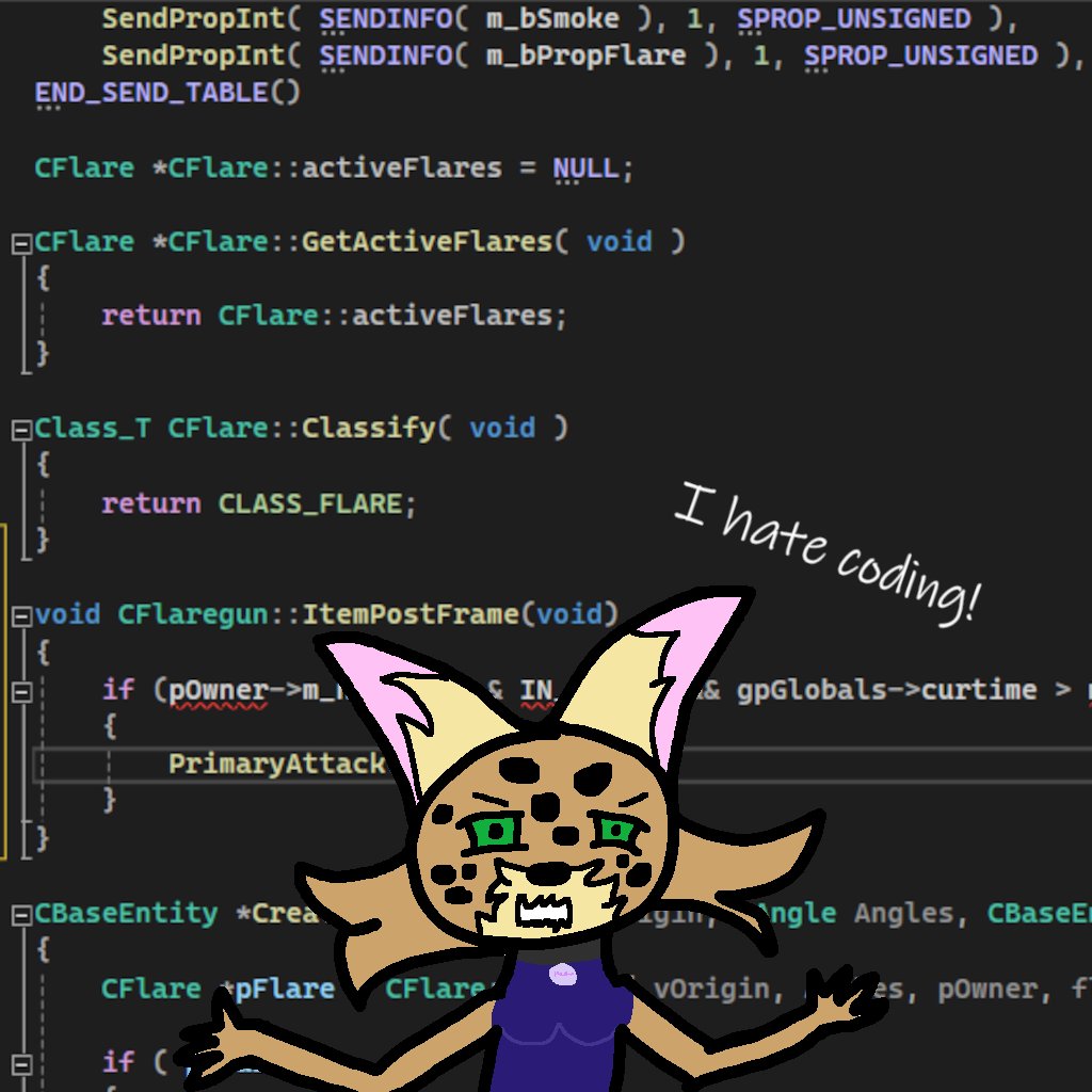 CatEarsYT's tweet image. The source engine is so un-cooperative, so I made some art to air my frustration. #SourceEngine