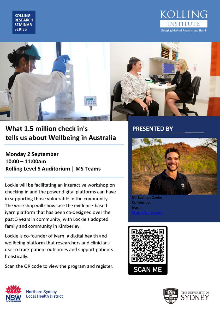 Kolling Institute (@kollinginst) on Twitter photo Register today for an interactive workshop on the power of digital platforms to support vulnerable members of our community. Lachlan Cooke will share details of his health and wellbeing platform. Register here. eventbrite.com.au/e/what-15-mill… <a href="/syd_health/">Sydney Health</a> <a href="/NthSydHealth/">Northern Sydney Local Health District</a> <a href="/KollingINST/">Kolling Institute</a> Register today for an interactive workshop on the power of digital platforms to support vulnerable members of our community. Lachlan Cooke will share details of his health and wellbeing platform. Register here. eventbrite.com.au/e/what-15-mill… <a href="/syd_health/">Sydney Health</a> <a href="/NthSydHealth/">Northern Sydney Local Health District</a> <a href="/KollingINST/">Kolling Institute</a>