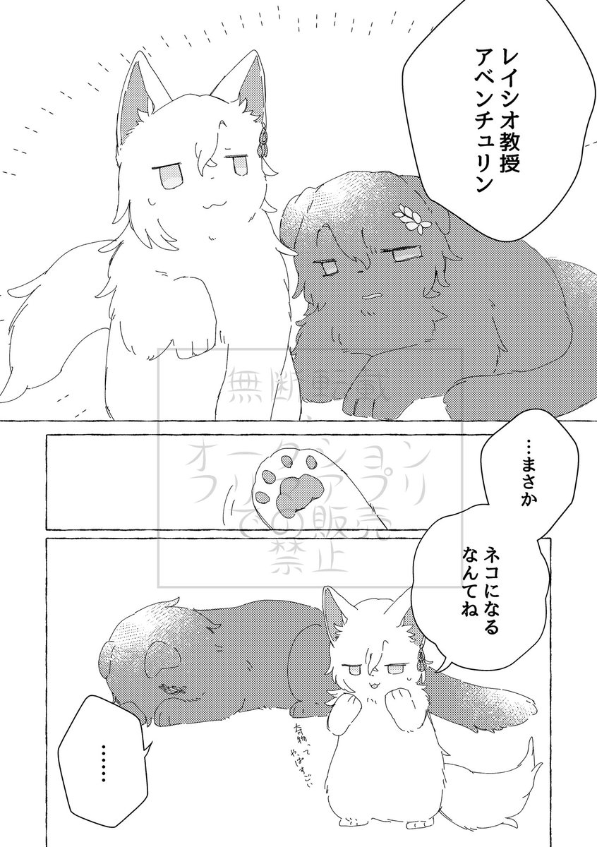 9/1 OtG3新刊 🛁🦚レイチュリ
『ふわふわな君に祝福を』
A5/24P/全年齢
キブツでネコ化した二人のほのぼの本です。温度感は両片思いくらい。

通販は🐯で申請中です。始まり次第ツリーに繋げておきます。
(1/2) 