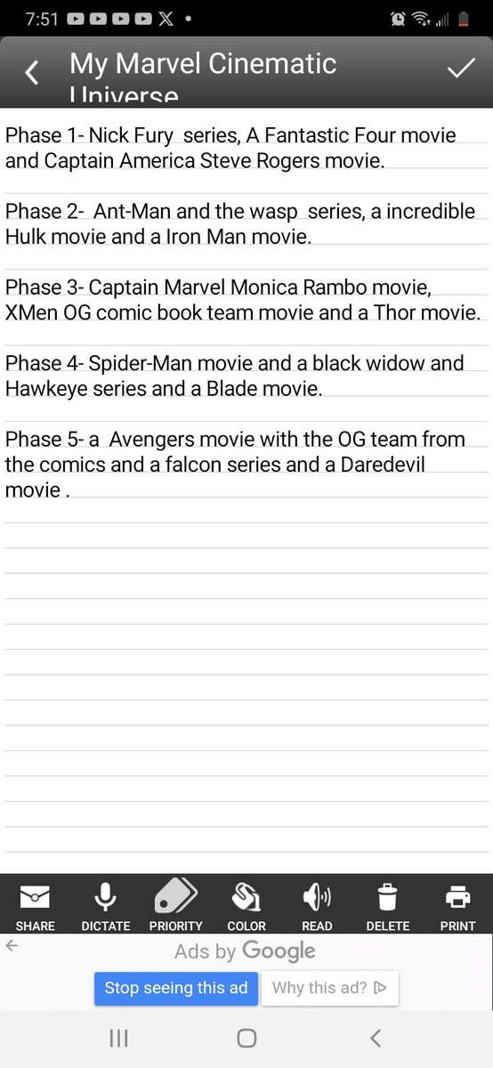 7788ronnie's tweet photo. This is my Marvel Cinematic Universe my first five phases tell me what y'all think.  @BuckmeisterCul @BeRealWithDRea1  @TheoButler04 @CouncilWakanda  @wyrwulf69  #RecastTchalla #BPFG #yibanbe https://t.co/QZL2RvBjq3
