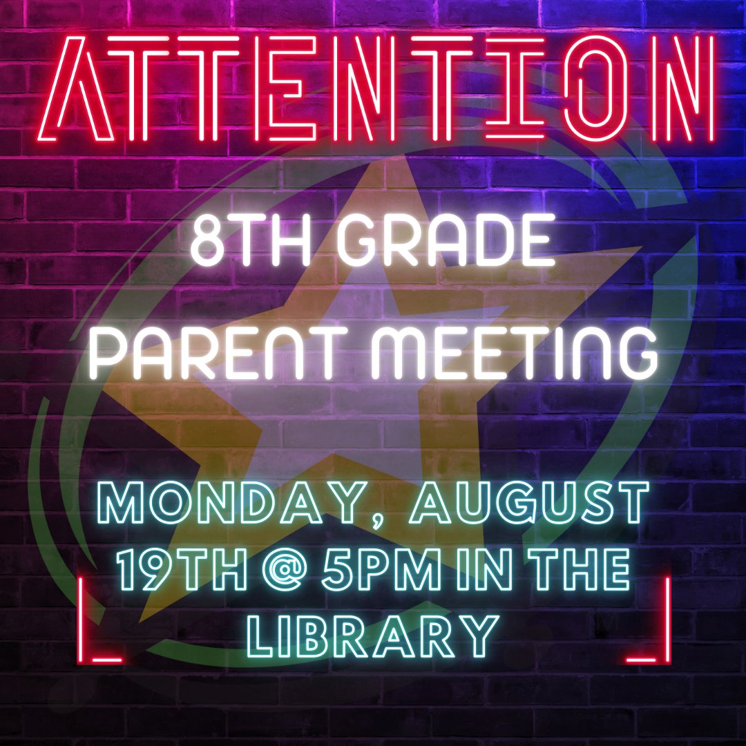 MPESMavericks's tweet photo. 8th Grade Parent Meeting Tomorrow.  We will be discussing 8th-grade expectations for promotion. Please plan to join us.  🌟💚🌟#WeArePromoting #WeAreMavericks https://t.co/62sM5c5Li6
