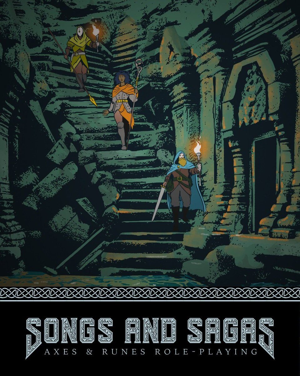 RPDeshaies's tweet photo. The game jam around my OSR TTRPG of axes, runes, spirits, and legends (Songs and Sagas) has 87 participants !!!

S&amp;S is a paid game, but its SRD is free. I'm thinking of making the game 100% free if we reach 100 participants in the jam. 

Would y'all like that? https://t.co/NRiwWiH7wE