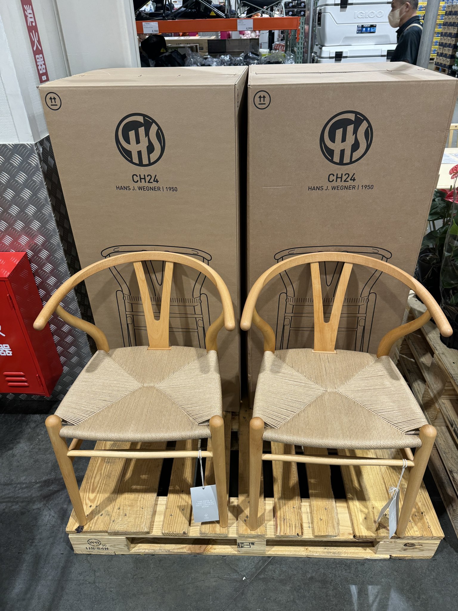 新品：CARL HANSEN & SON CH24/Yチェア2脚セット/コストコ CARL