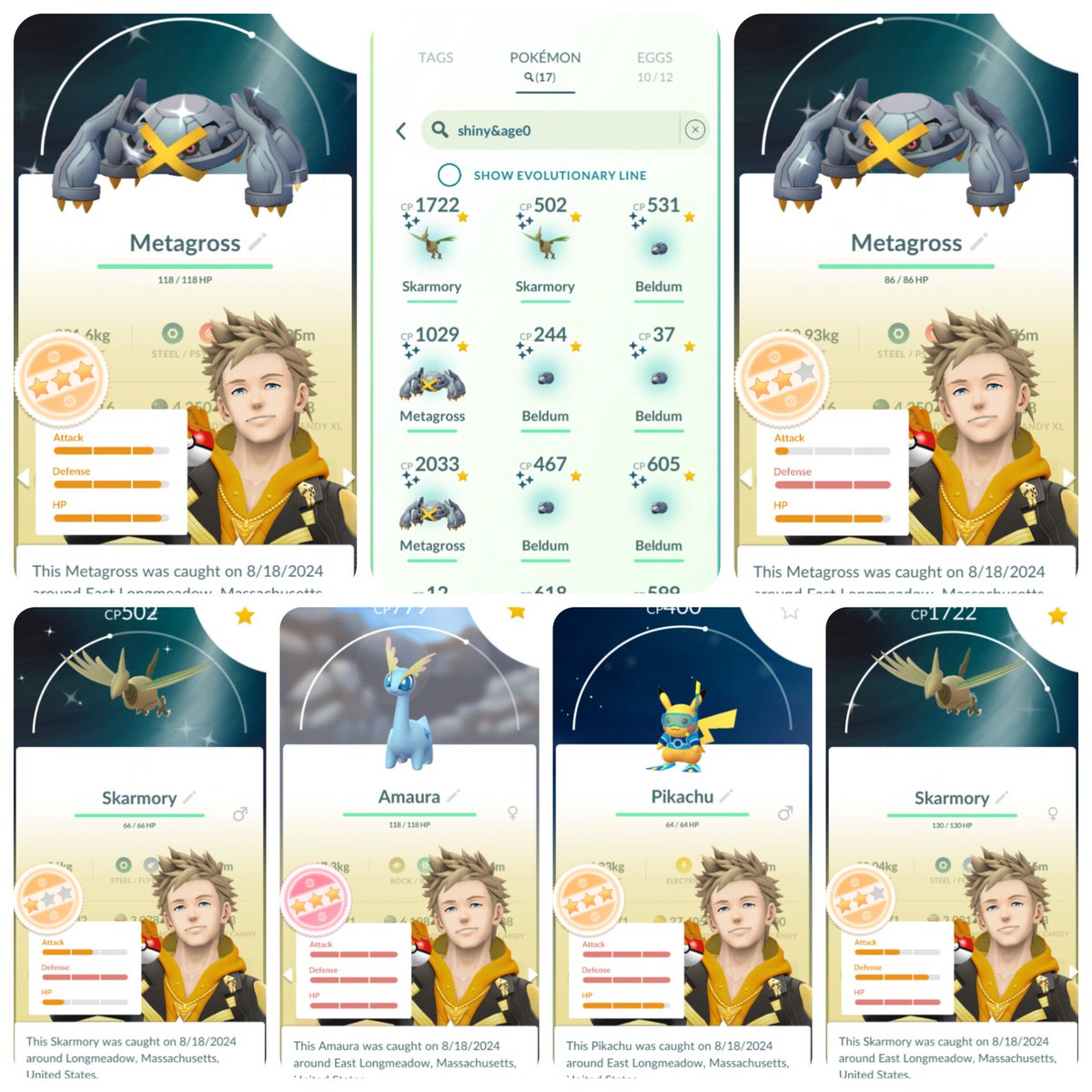 jen_deslauriers's tweet photo. Wet day here, had a good place I wanted to take some #arpics but couldn't. Some extra shinies after cday ended & a hundo hatch !! Still no luck with pika โจ๏ธ๐๐ซ how was ur day ? #PokemonGO #PokemonGOfriends #ShinyPokemon #PokemonGOCommunityDay โค๏ธ https://t.co/nCVi9B49vb