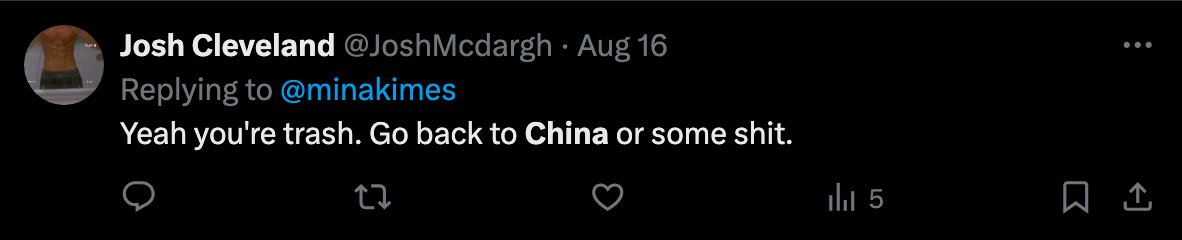 minakimes's tweet image. Here's a tiny sample of reactions your "work" produces, and the disgusting hate you engender.

You think you've been blackballed bc of your politics, but that's not true. There are plenty of people with different views in our industry. The reason no one normal talks to you…