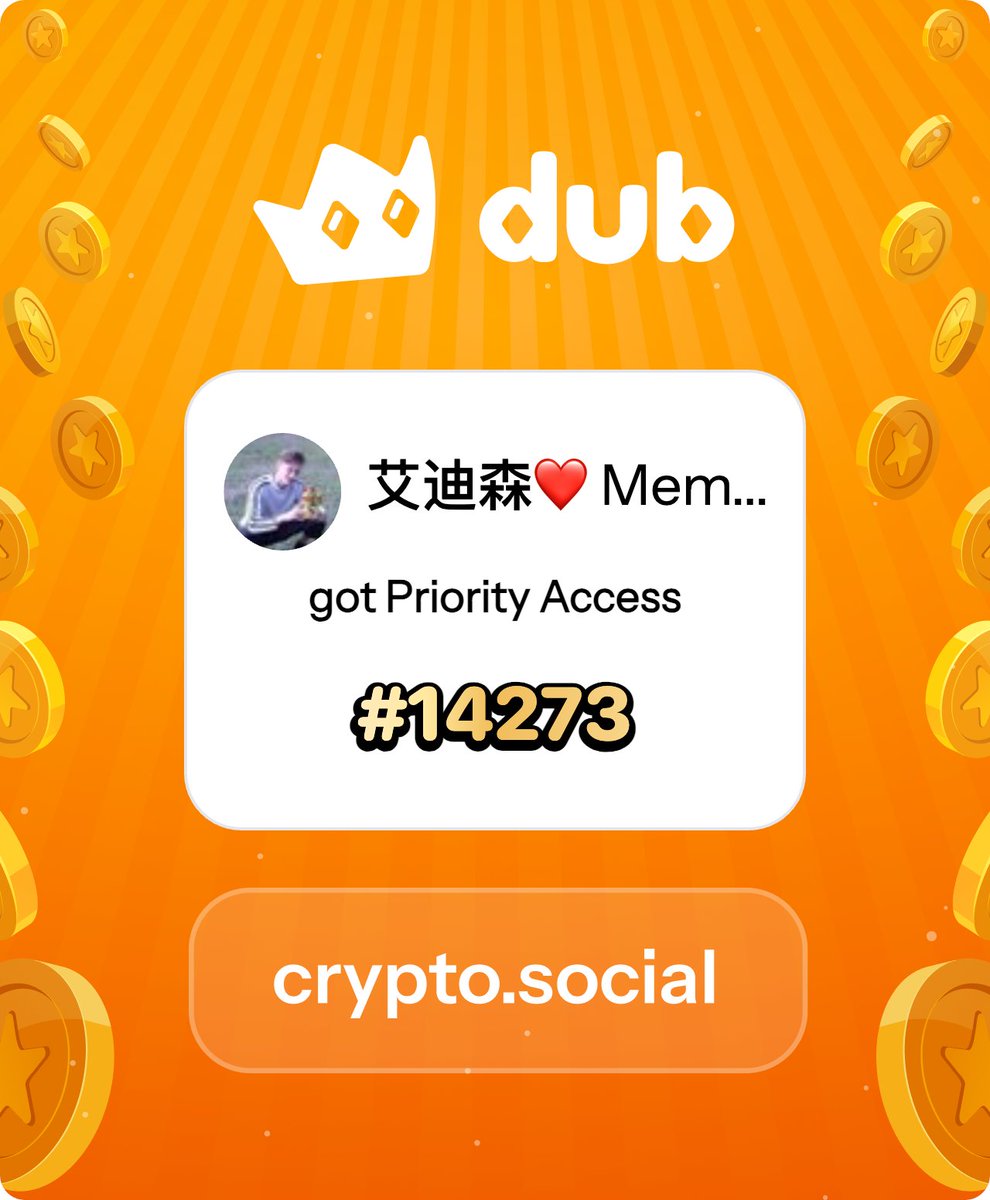 CoraEdison6's tweet photo. I just got Priority Access to Dub! Let’s make memecoins PvE again. Get in early™. https://t.co/G9cvgE6iYI https://t.co/JhxkyUNTyx