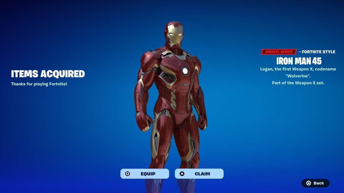 FortniteFNLK's tweet photo. FORTNITE IRON MAN 45 SKIN COMING SOON! 

USE CODE ‘FNLK’ #ad https://t.co/vkFmlvZqsd