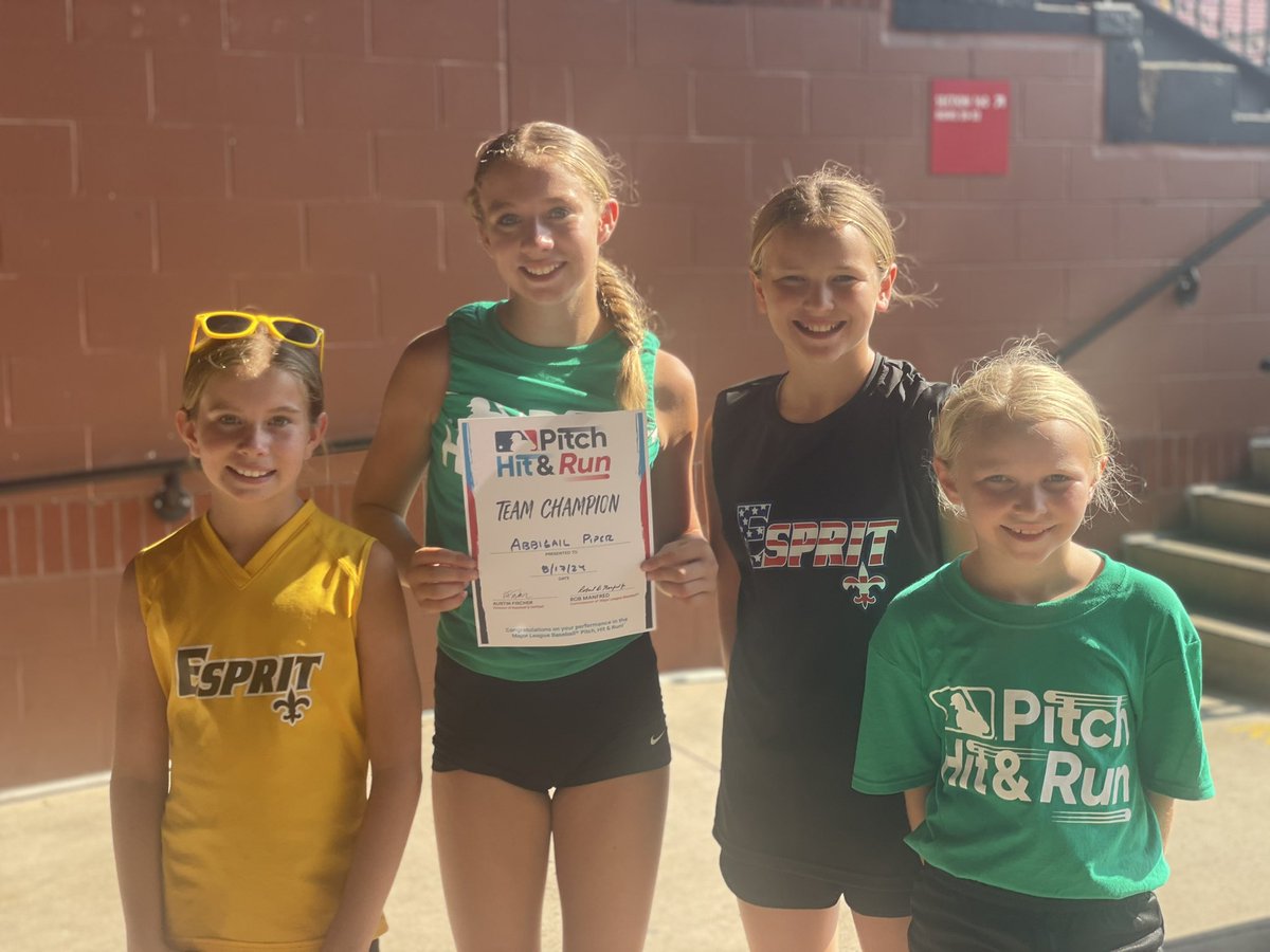 amarie9684's tweet photo. So proud of Abby for winning the 12 &amp; under softball division for MLB’s Pitch, Hit &amp; Run competition at Busch Stadium!! She is so excited and now we hope she makes it to the World Series in October 🤞🏼 #pitchhitandrun #pitchhitrun2024 #mlb #STLCards https://t.co/30fHELqWeS