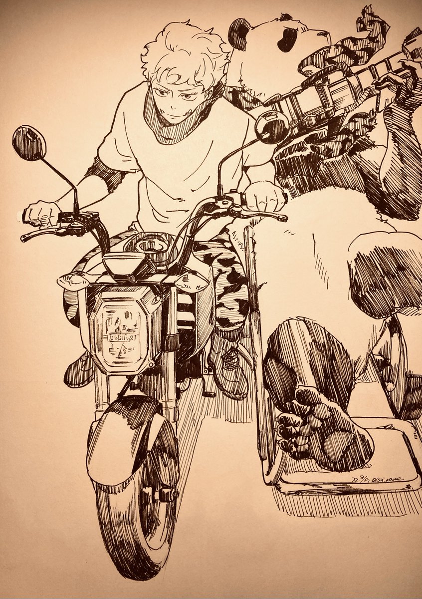 「過去絵でバイクの日\( ¨̮ )/ 」|すいまめのイラスト