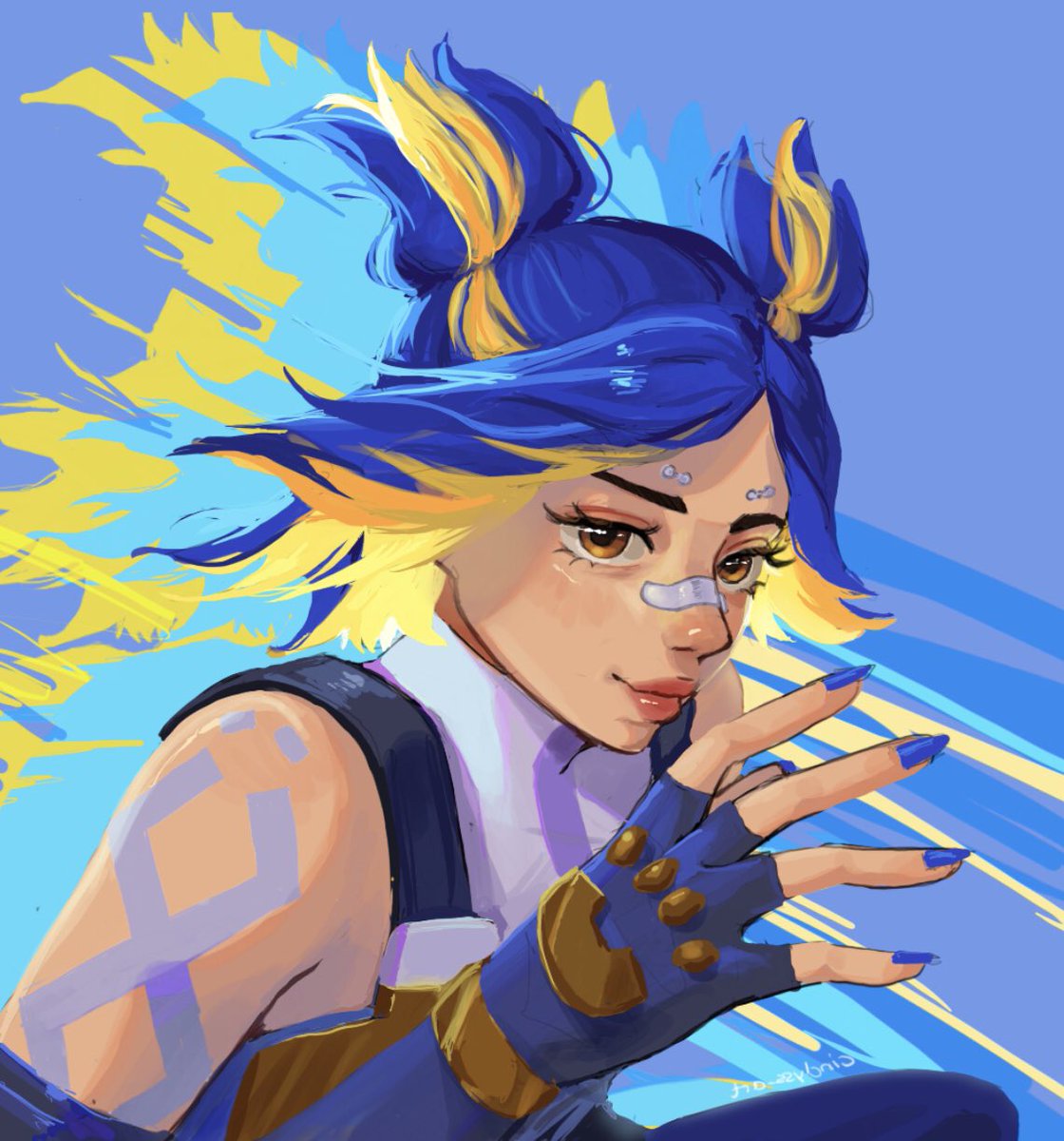 cindyss_art's tweet photo. Neon💙⚡️#valorantart #NEON https://t.co/TaCdCCgNWw
