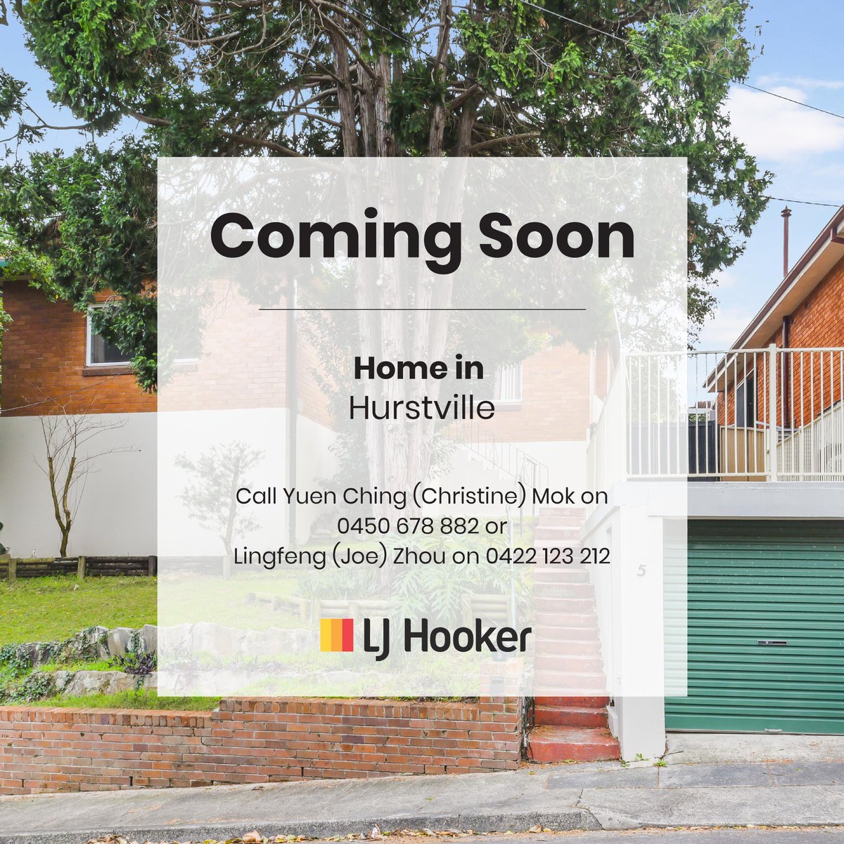 Coming Soon
Home in Hurstville
Call Yuen Ching (Christine) Mok on 0450 678 882 or Lingfeng (Joe) Zhou on 0422 123 212
LJ Hooker Hurstville

#LJHookerHurstville #BeBetterDoBetter #Hurstville #LouieJovcevski #YuenChingMok #GengisKokden #LingfengZhou #TravisJovcevski #comingsoon