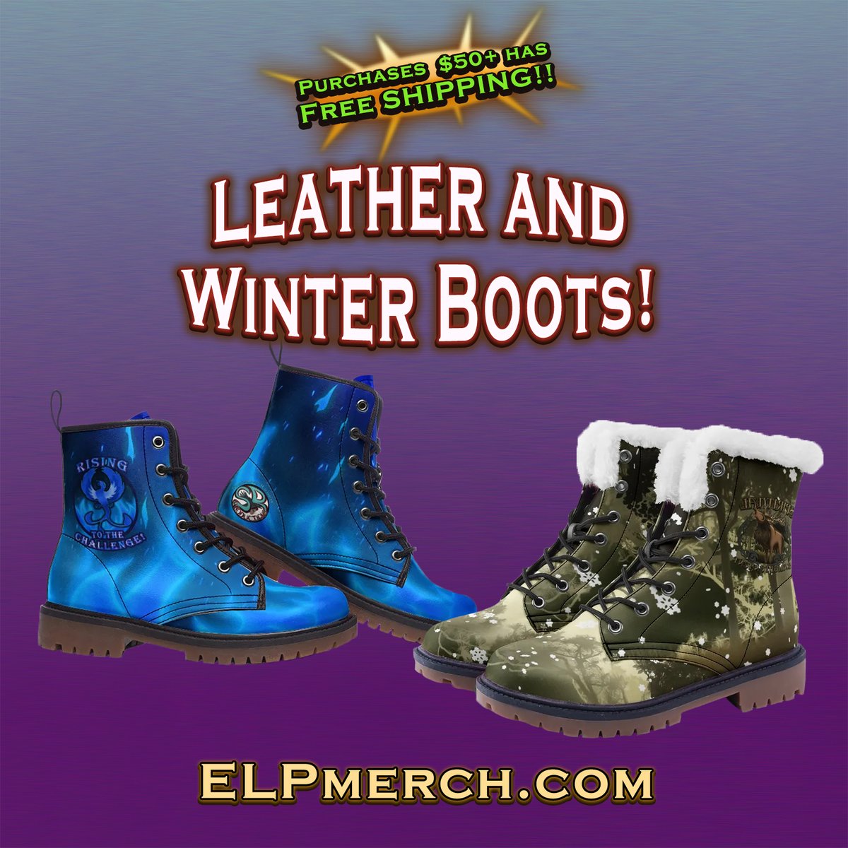 TheLadyRavenca's tweet photo. https://t.co/Lt1daKzsHN

Recently, we discovered a new print-on-demand site to hook up with our ELPmerch site. Introducing  Leather and Winter Boots. More designs will come. 

#leatherboots #winterboots https://t.co/aYIYnjBQPn