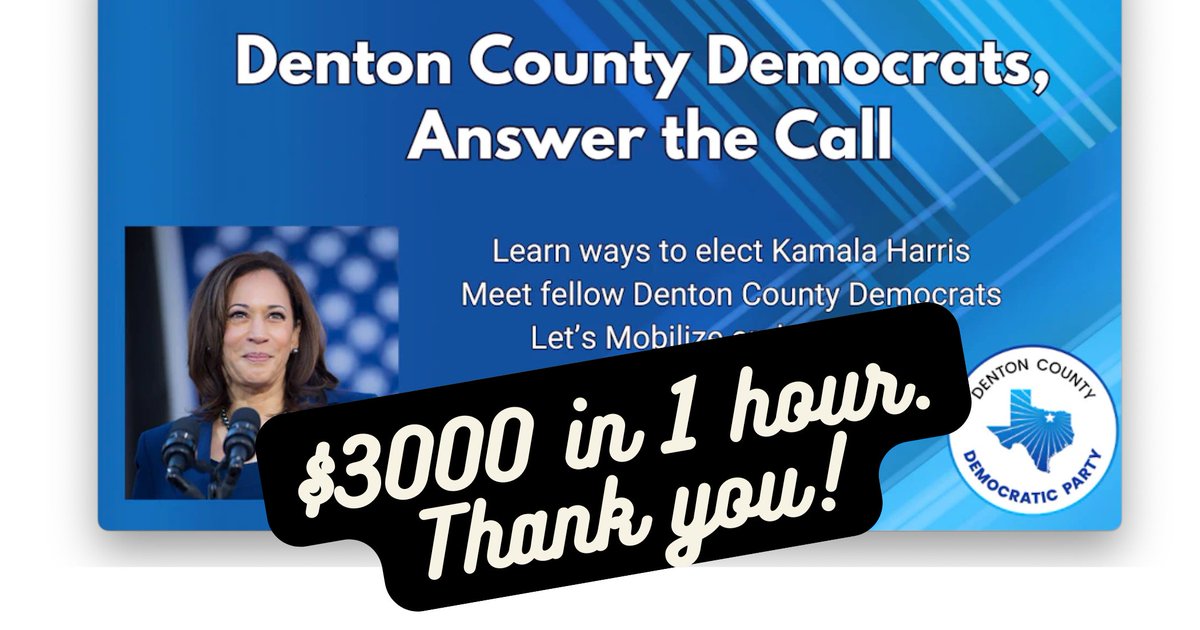DentonDems's tweet photo. DCDP just held an energized conversation featuring our local candidates. $3000 was raised in the hour.  Check below for all links whether you are volunteering, donating or subscribing.  Yard signs and stickers are also available!   

https://t.co/KxeKJsuFmJ https://t.co/lvtEkMzvTe