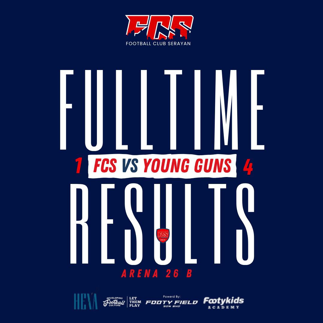 fcserayan's tweet photo. LIGA @faselangormy FAS JUNIOR U16 MATCH WEEK 5

FULLTIME RESULT

FC SERAYAN 1️⃣ - 4️⃣ YOUNG GUNS

Partnership By :
@footykidsMY 
@hexatailor https://t.co/nnw1RxIwPN