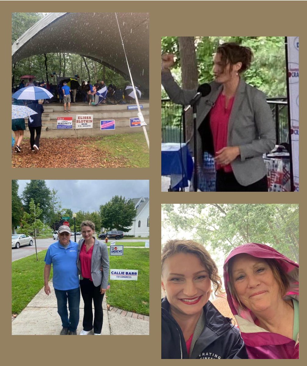 CallieMBarr's tweet photo. #MI01 - We know what it means to show up (in the rain), put in the hard work, and get it done. #Callie4Congress #runlikeamother #ThisIsOurMoment https://t.co/KVpW23QIpE