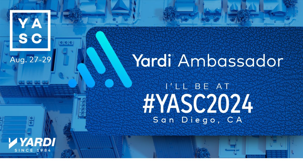 Looking forward to #YASC2024! Can’t wait to see what’s new and bring all back to my teammates. <a href="/yardi/">YARDI</a> is always a wealth of information. #BeCRC