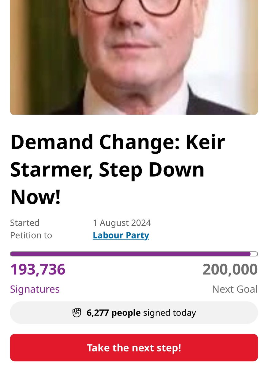 Hamzyyyy39's tweet photo. Demand Change: Keir Starmer, Step Down Now!It has attracted 186,401 signatures. White lives matter too, illegals shouldn't be the priority! #stepdownnow Step Down Now https://t.co/QHWyhvQSrR